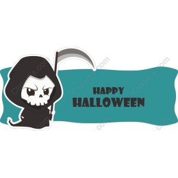 Whimsical Skeleton Reaper Halloween