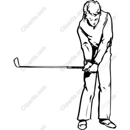 Dynamic Golfer in Putting Stance