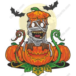 Whimsical Mummy Pumpkin Halloween