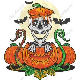 Halloween Skeleton Pumpkin