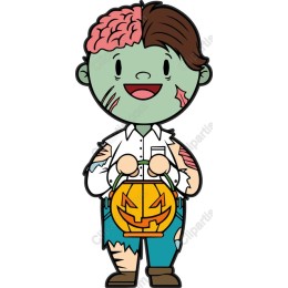 Playful Zombie Trick-or-Treater