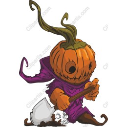 Whimsical Pumpkin Head Character
