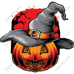 Halloween Pumpkin Witch Hat