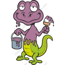 Cheerful Dinosaur Painting