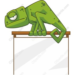 Whimsical Green Chameleon
