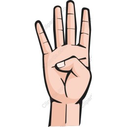 Number Four Hand Gesture