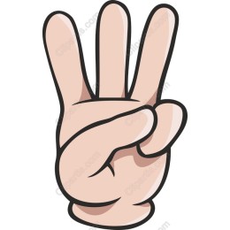 Three Fingers Up Hand Gesture