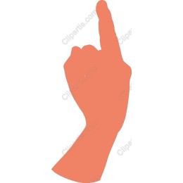 Coral Upward Pointing Hand