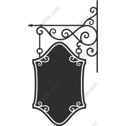 Vintage Hanging Sign - Elegant Scrollwork