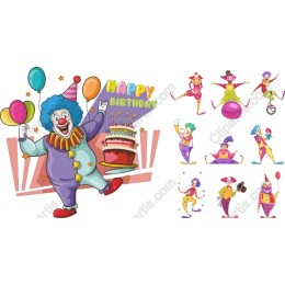 Vibrant Birthday Clown