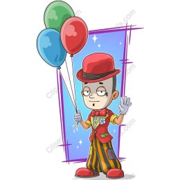 Cheerful Clown with Balloons