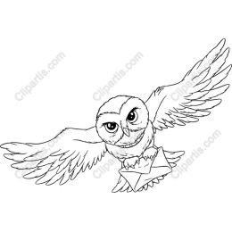 Flying Owl with Letter