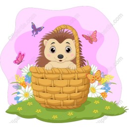 Charming Hedgehog in Basket