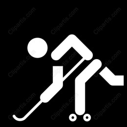 Minimalist Roller Hockey Player