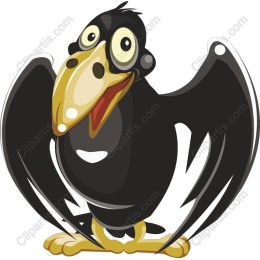 Cheerful Cartoon Raven