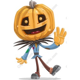 Cheerful Pumpkin Scarecrow