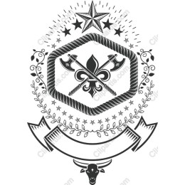 Fleur-de-Lis Emblem with Crossed Axes