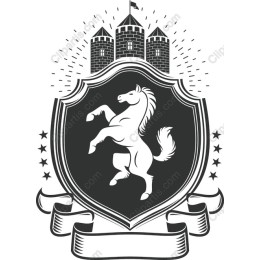 Majestic Rearing Horse Heraldic Shield
