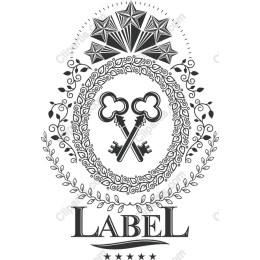 Elegant Vintage Label with Keys