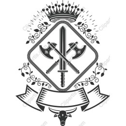 Royal Heraldic: Crossed Axes and Sword