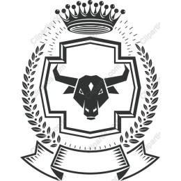  Bull Emblem with Crown and Laurel Wreath