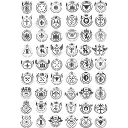 Heraldic Emblems Bundle: 80 Premium Cliparts