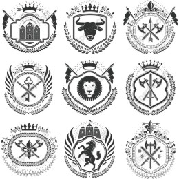 Heraldic Emblems Set