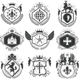 Heraldic Emblems Set