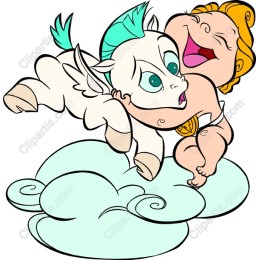 Whimsical Baby and Winged Unicorn