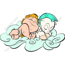 Dreamy Cloud Babies: Cherubic Child and Horse