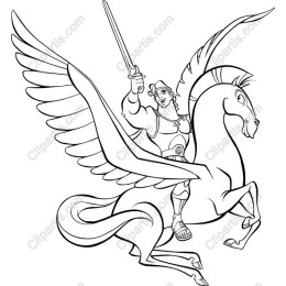 Heroic Winged Horse Rider