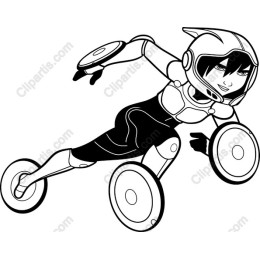 Dynamic Futuristic Rollerblade Character