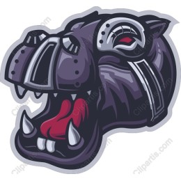 Fierce Black Dog Head