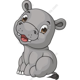 Adorable Cartoon Hippo