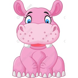 Cute Pink Hippo