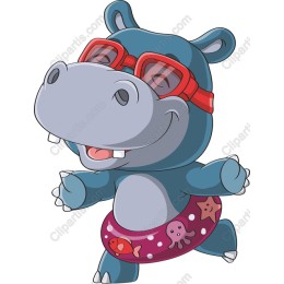 Joyful Hippo Pool Party