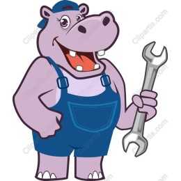 Cheerful Hippo Mechanic