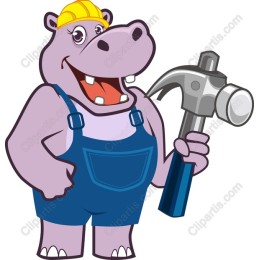 Cheerful Hippo Handyman