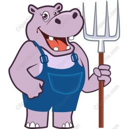 Charming Cartoon Hippo