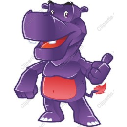 Playful Purple Hippo Character