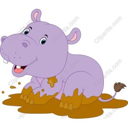Adorable Purple Hippo
