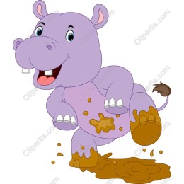Joyful Hippo in Mud