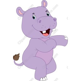 Adorable Cartoon Hippo