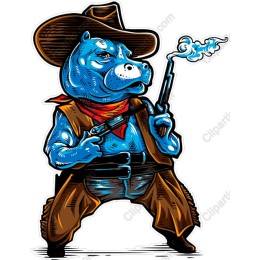 Quirky Cowboy Hippo