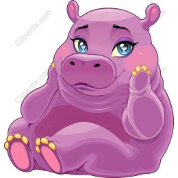 Adorable Purple Hippo