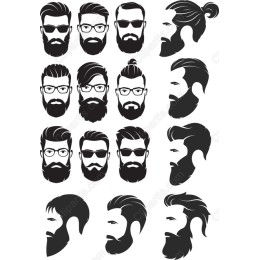 Beard and Hair Styles Set