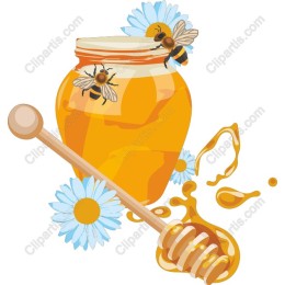 Charming Honey Jar with Bees and Daisies