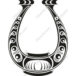 Stylized Black-and-White Horseshoe