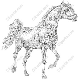 Elegant Swirling Horse