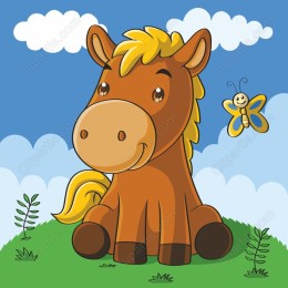 Playful Cartoon Horse
